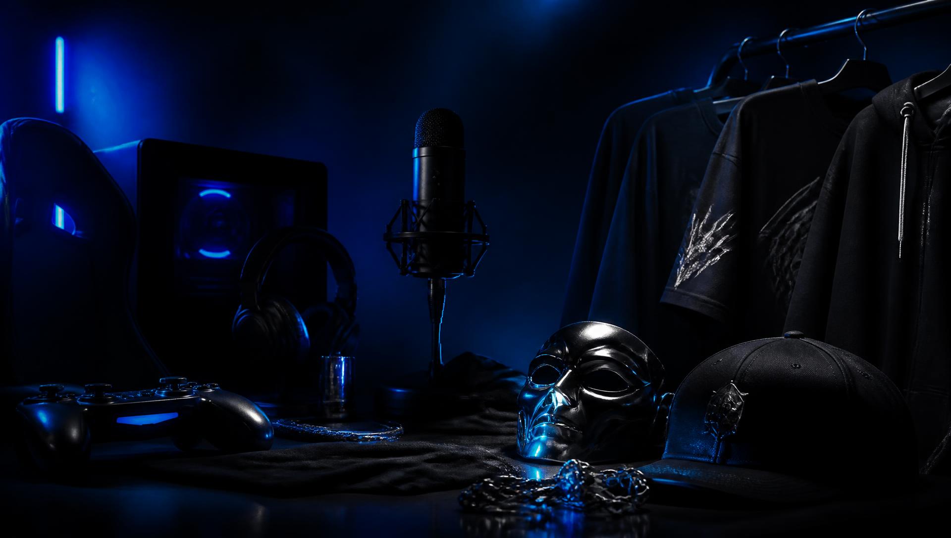 Topp Dogg South ENT studio setup with gaming, podcast, and apparel